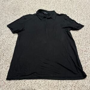 John Varvatos Men's 100% Linen Polo Shirt Sz XXL Black Beach Coastal Lightweight